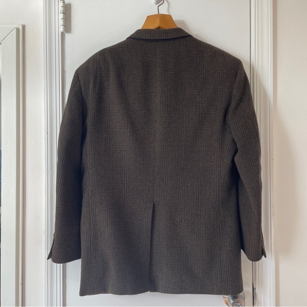 Vintage Brown Plaid Pincus Brothers Maxwell Nordstrom 100% Camel Hair Blazer 42R - Picture 3 of 12